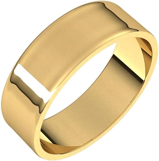 6mm Solid Gold Wedding Band, Yellow or White Gold Ring, Comfort Fit 10k or 14k Womens and Mens Wedding Band