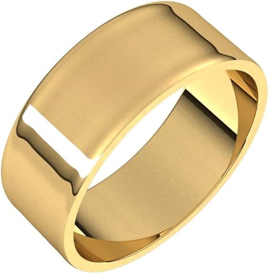 7mm Solid Gold Wedding Band, Yellow or White Gold Ring, Comfort Fit 10k or 14k Womens and Mens Wedding Band