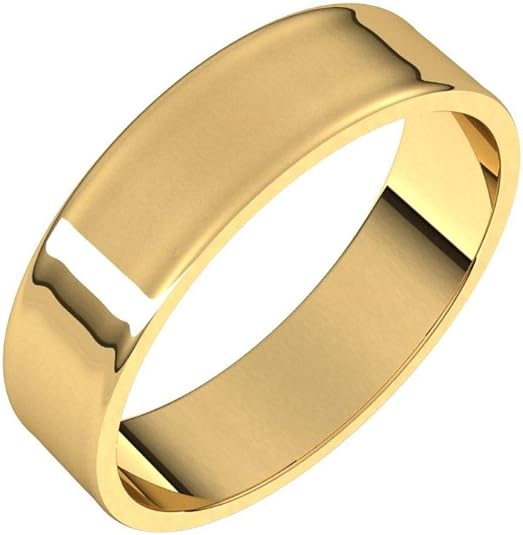 5mm Solid Gold Wedding Band, Yellow or White Gold Ring, Comfort Fit 10k or 14k Womens and Mens Wedding Band