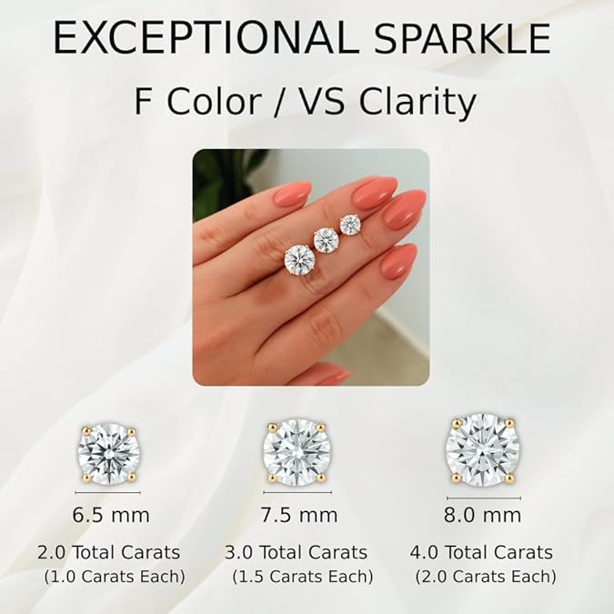 IGI Certified Lab Grown Diamond Earrings For Men and Women