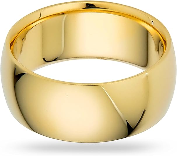 8mm Solid Gold Wedding Bands for Women or Men, 10k or 14k Gold Rings, Comfort Fit Womens and Mens Wedding Ring - Premium Collection from EWB