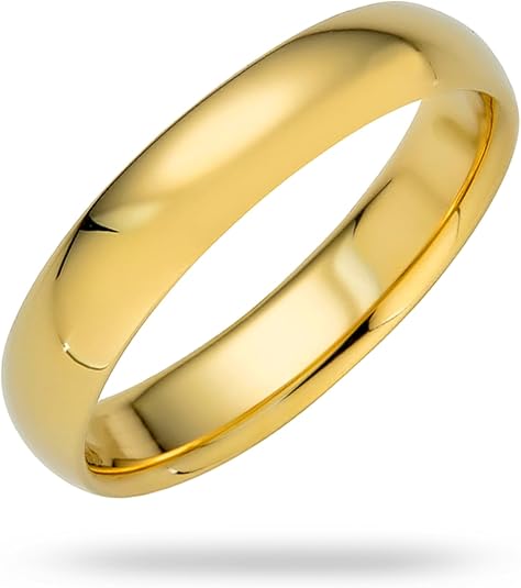 4mm Solid Gold Wedding Bands for Women or Men