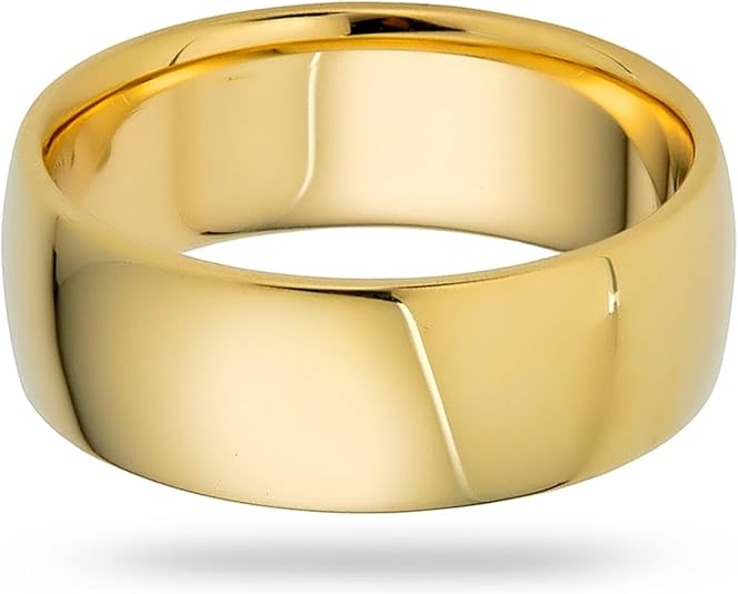 7mm Solid Gold Wedding Bands for Women or Men, 10k or 14k Gold Rings, Comfort Fit Womens and Mens Wedding Ring - Premium Collection from EWB