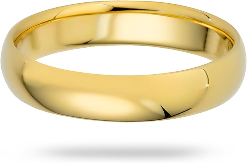4mm Solid Gold Wedding Bands for Women or Men