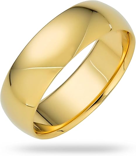 6mm Solid Gold Wedding Bands for Women or Men, 10k or 14k Gold Rings, Comfort Fit Womens and Mens Wedding Ring - Premium Collection from EWB