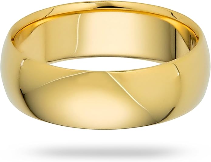 6mm Solid Gold Wedding Bands for Women or Men, 10k or 14k Gold Rings, Comfort Fit Womens and Mens Wedding Ring - Premium Collection from EWB