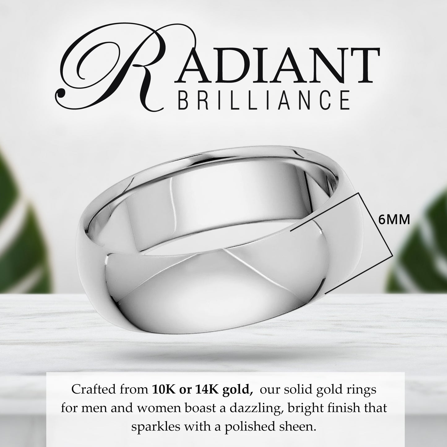 6mm Solid Gold Wedding Band