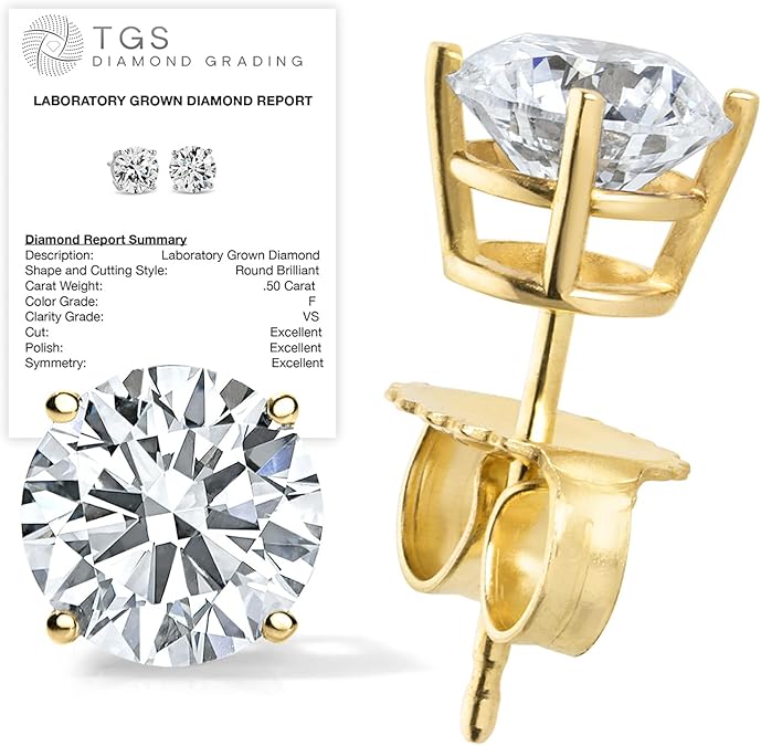 Diamond Stud Earrings for Women and Men
