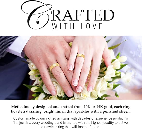 7mm Solid Gold Wedding Bands for Women or Men, 10k or 14k Gold Rings, Comfort Fit Womens and Mens Wedding Ring - Premium Collection from EWB