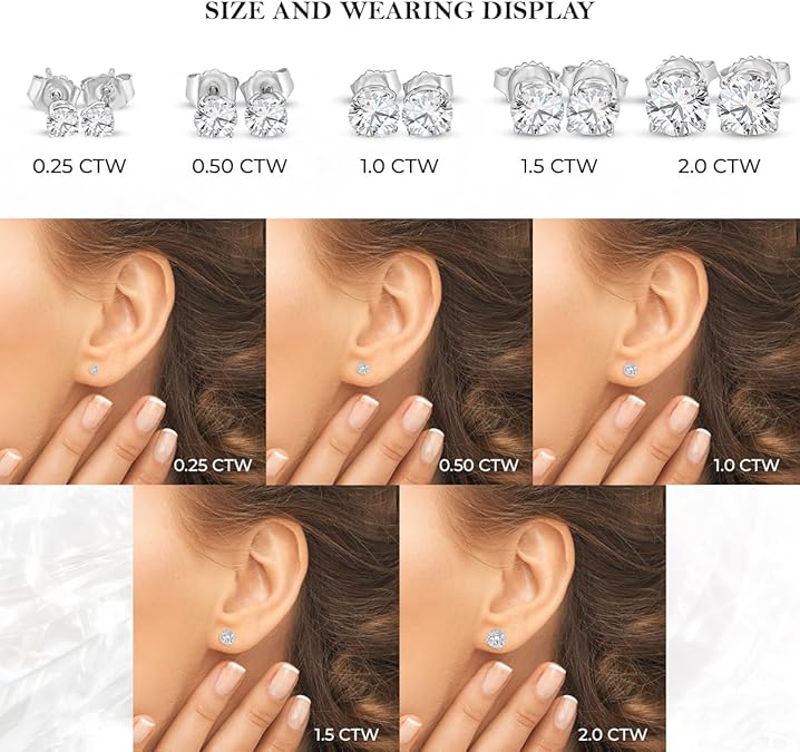 Diamond Stud Earrings for Women and Men
