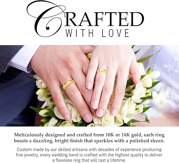 5mm Solid Gold Wedding Bands for Women or Men, 10k or 14k Gold Rings, Comfort Fit Womens and Mens Wedding Ring - Premium Collection from EWB