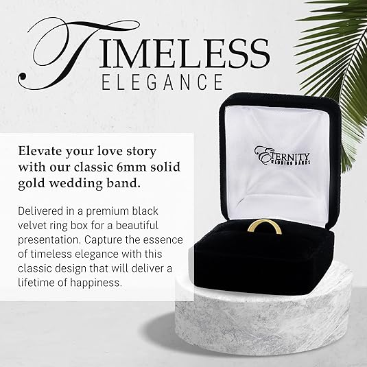 6mm Solid Gold Wedding Bands for Women or Men, 10k or 14k Gold Rings, Comfort Fit Womens and Mens Wedding Ring - Premium Collection from EWB