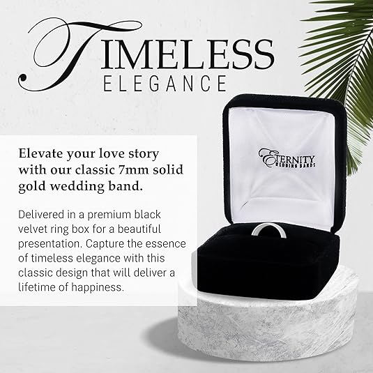 7mm Solid Gold Wedding Bands for Women or Men, 10k or 14k Gold Rings, Comfort Fit Womens and Mens Wedding Ring - Premium Collection from EWB