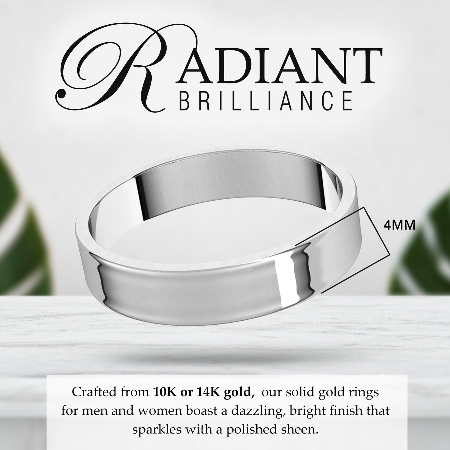 4mm Solid Gold Wedding Band