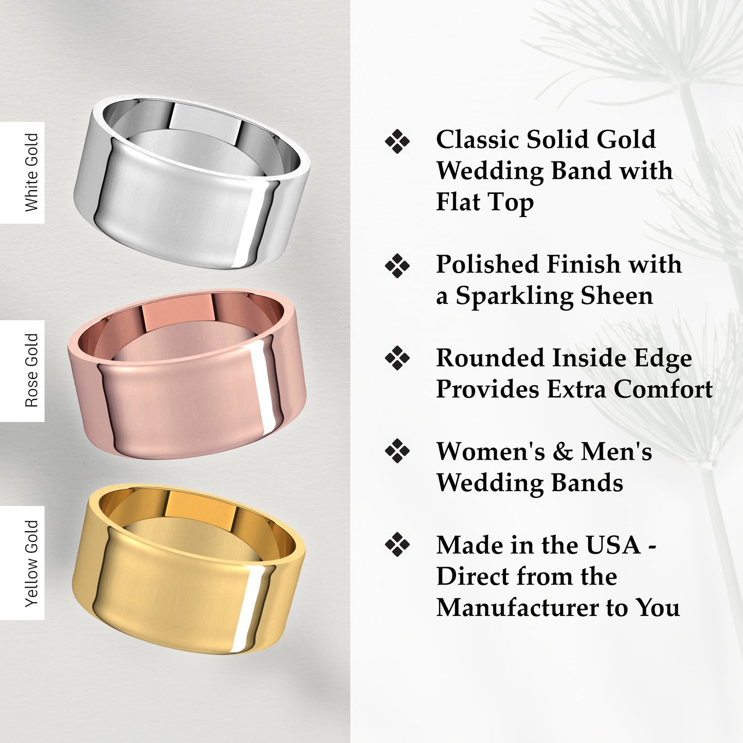 8mm Solid Gold Wedding Band