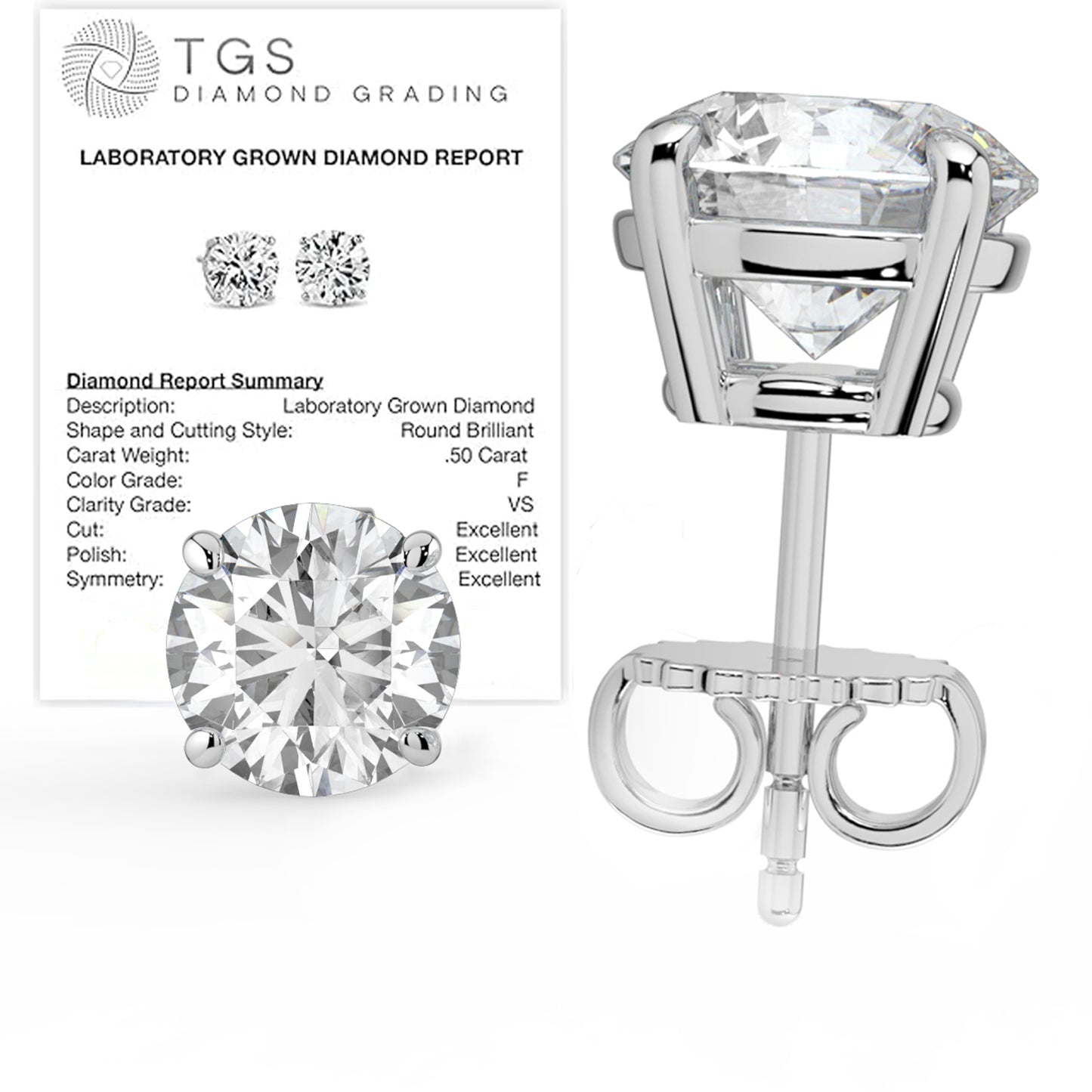 Certified Diamond Stud Earrings