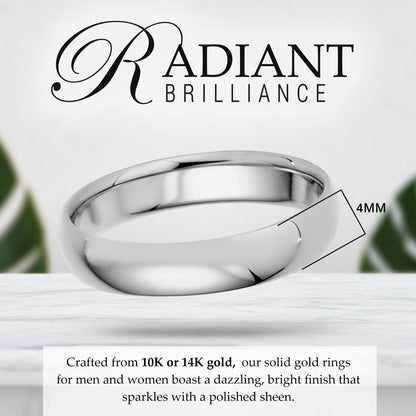4mm Solid Gold Wedding Band