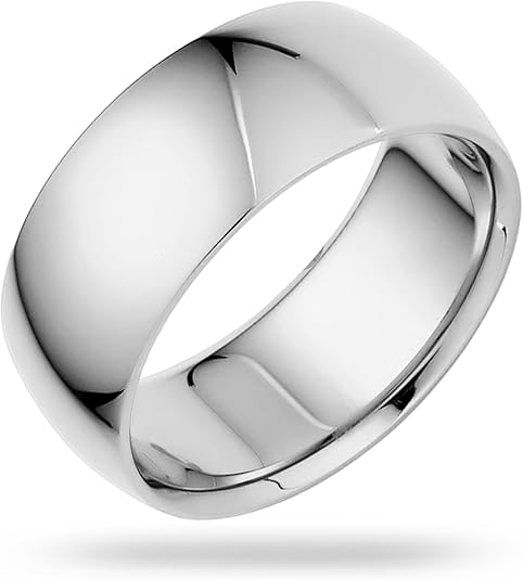 8mm Solid Gold Wedding Bands for Women or Men, 10k or 14k Gold Rings, Comfort Fit Womens and Mens Wedding Ring - Premium Collection from EWB