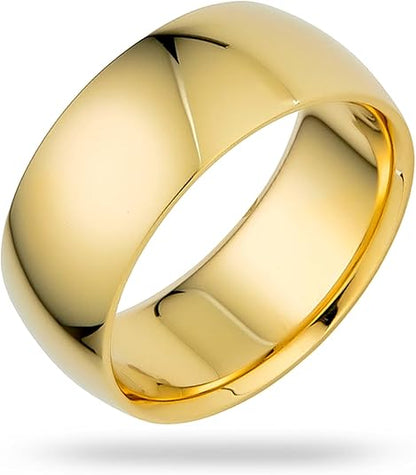 8mm Solid Gold Wedding Bands for Women or Men, 10k or 14k Gold Rings, Comfort Fit Womens and Mens Wedding Ring - Premium Collection from EWB