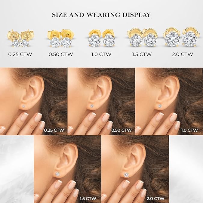 Diamond Stud Earrings for Women and Men