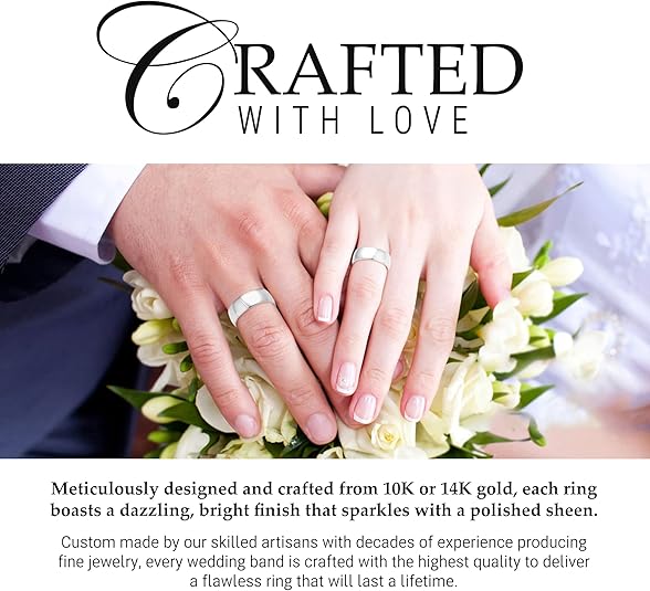 7mm Solid Gold Wedding Bands for Women or Men, 10k or 14k Gold Rings, Comfort Fit Womens and Mens Wedding Ring - Premium Collection from EWB