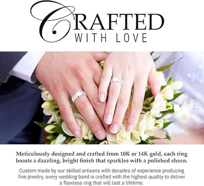 7mm Solid Gold Wedding Bands for Women or Men, 10k or 14k Gold Rings, Comfort Fit Womens and Mens Wedding Ring - Premium Collection from EWB
