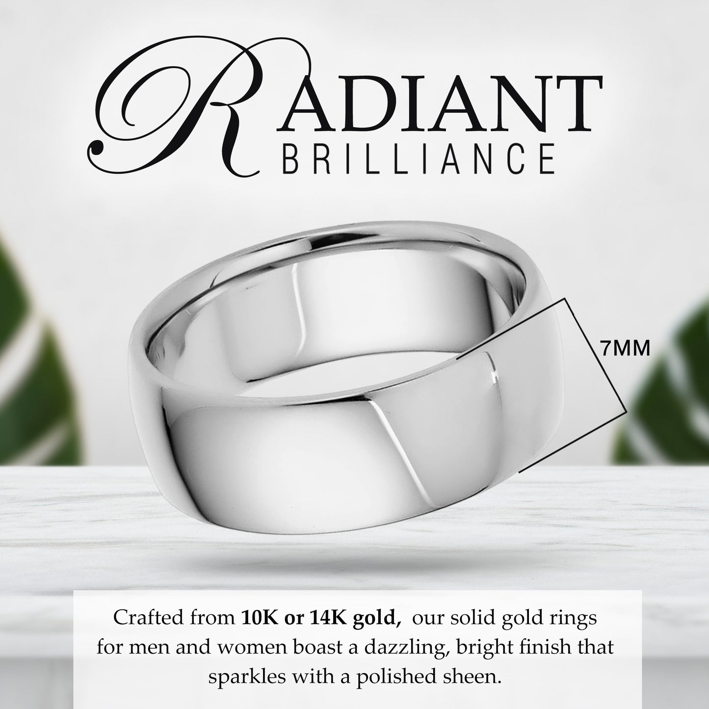 7mm Solid Gold Wedding Band