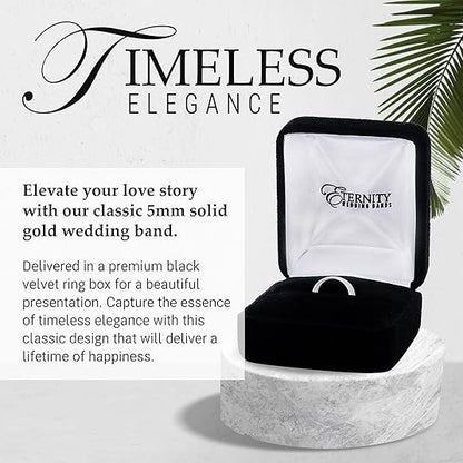5mm Solid Gold Wedding Bands for Women or Men, 10k or 14k Gold Rings, Comfort Fit Womens and Mens Wedding Ring - Premium Collection from EWB