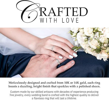 4mm Solid Gold Wedding Bands for Women or Men