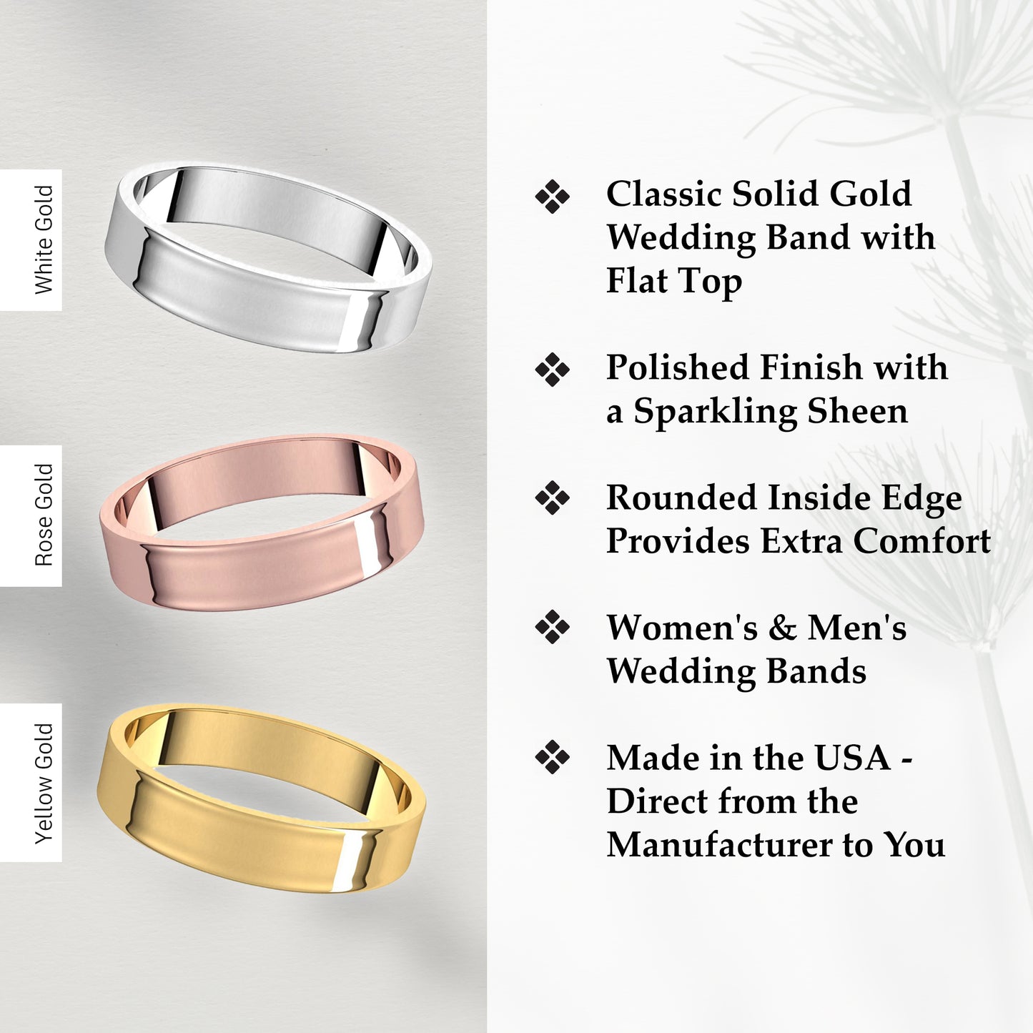 4mm Solid Gold Wedding Band