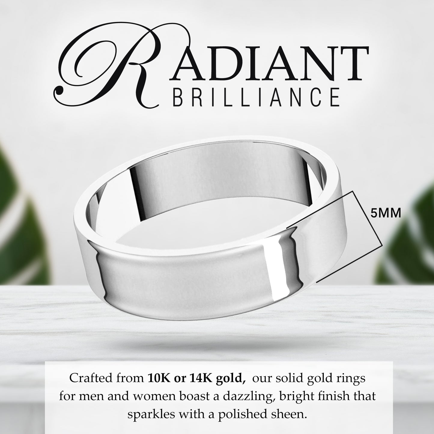 5mm Solid Gold Wedding Band