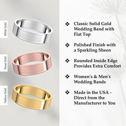 5mm Solid Gold Wedding Band