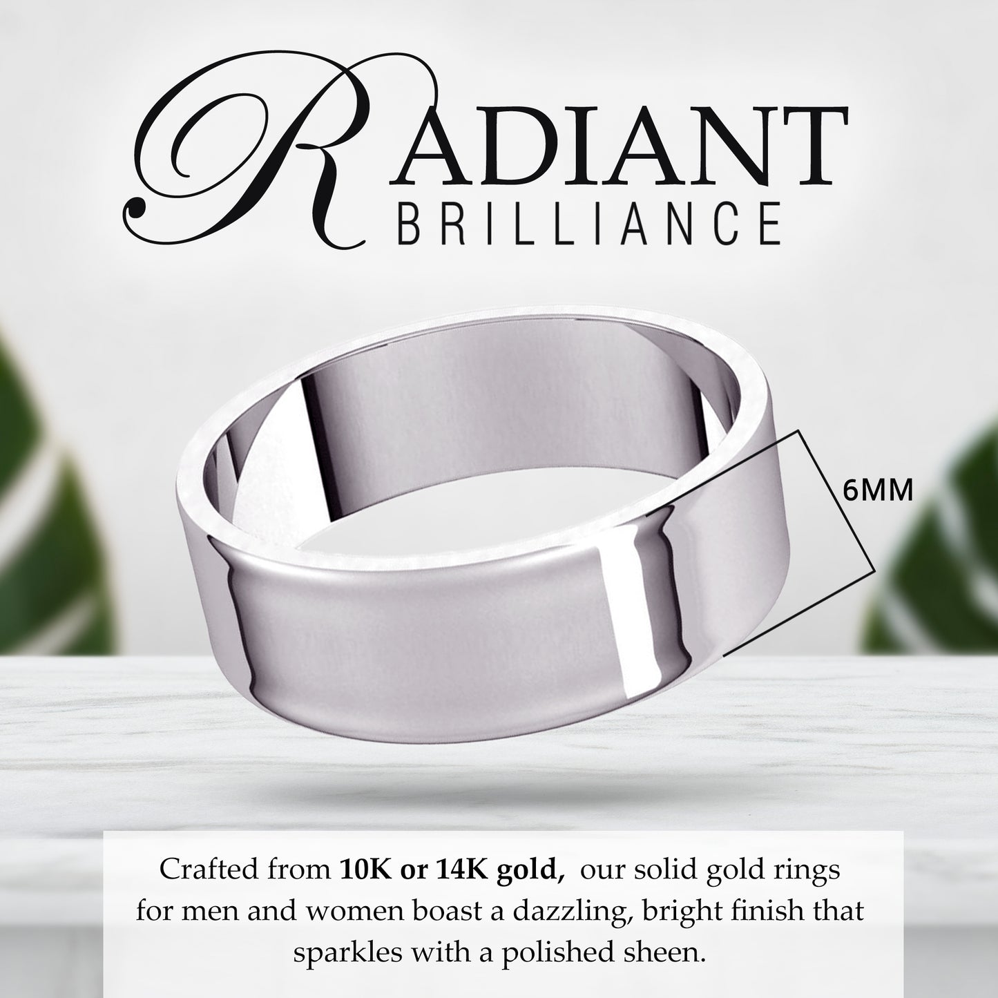 6mm Solid Gold Wedding Band