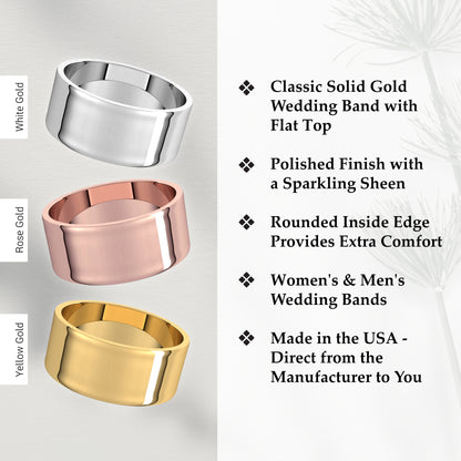 8mm Solid Gold Wedding Band